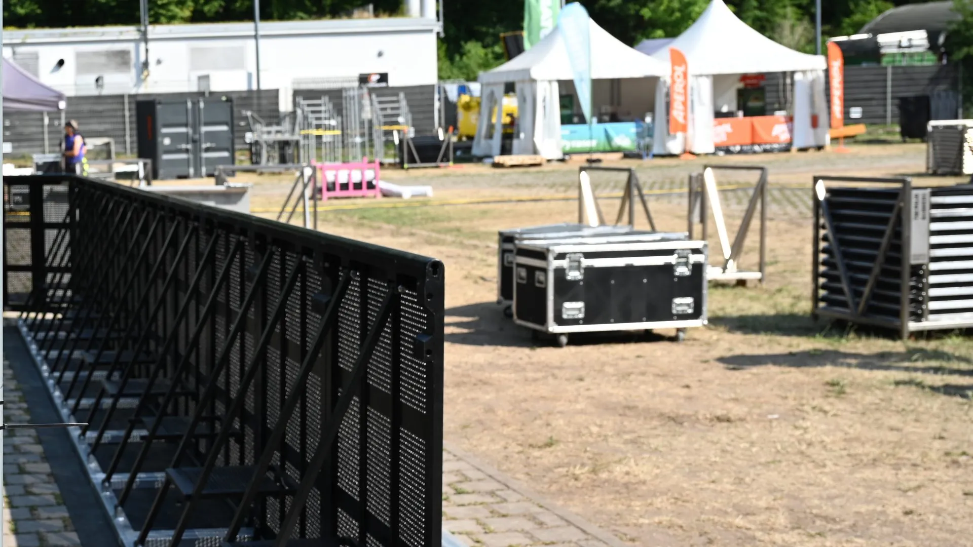 Black Mojo Barrier at a festival backstage area