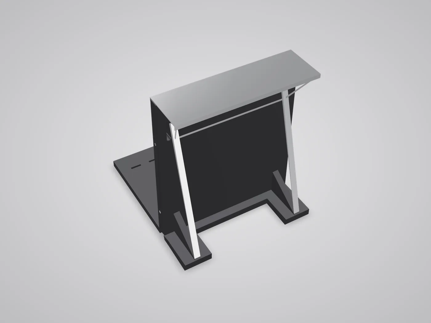 3D view: single Bar Barrier with its stainless steel top