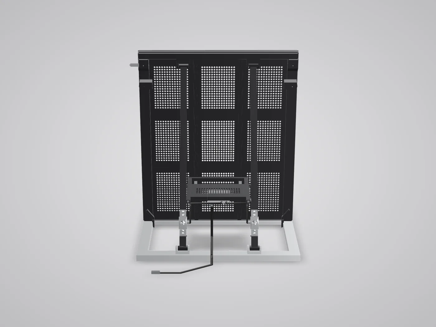 3D view: single sensor barrier from behind with its two braces