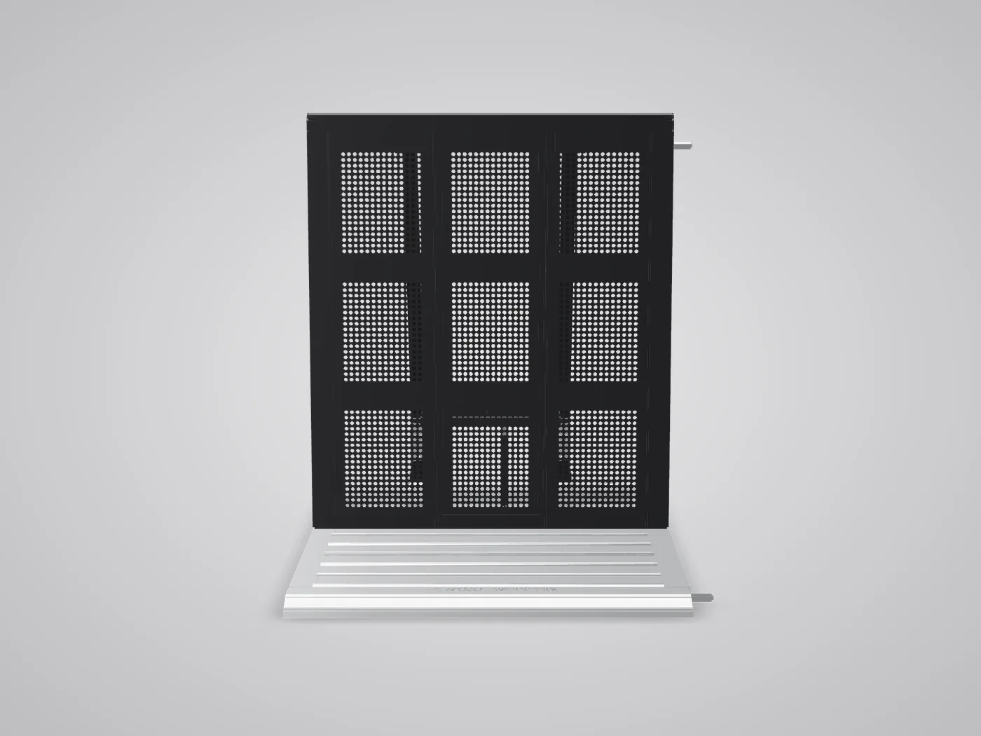 3D view: front of a single sensor barrier of the Barrier Load Monitor System