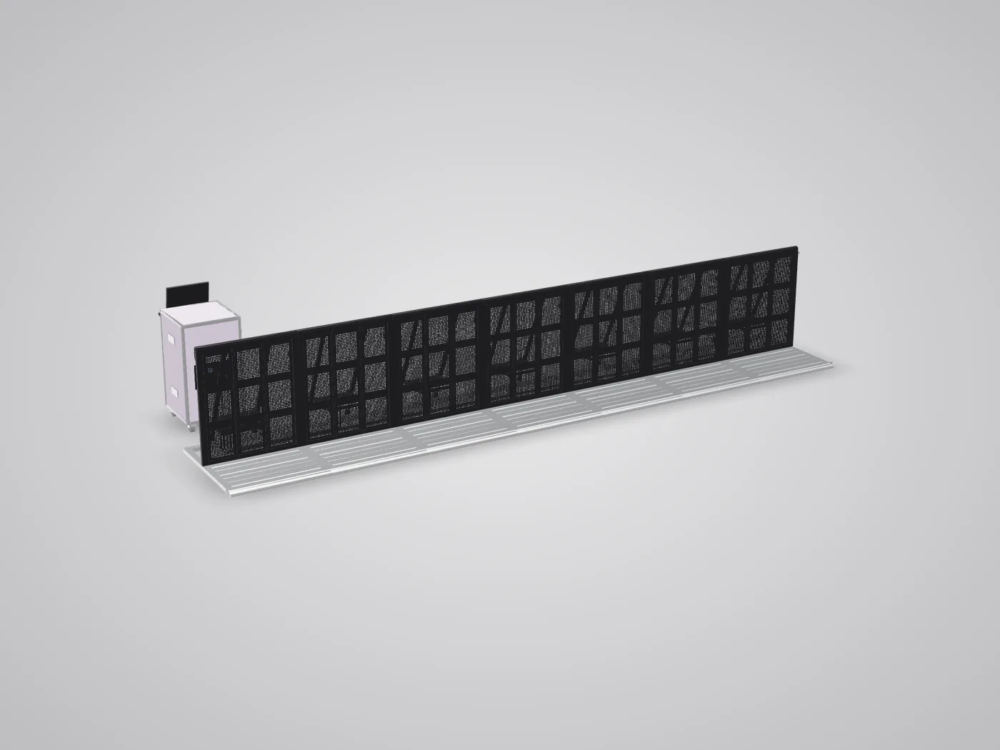 3D view: barrier line with sensor barriers of the Barrier Load Monitor System