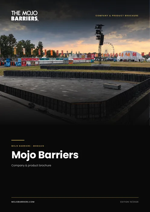 Cover of the Mojo Barriers company and product brochure, edition 10/2026
