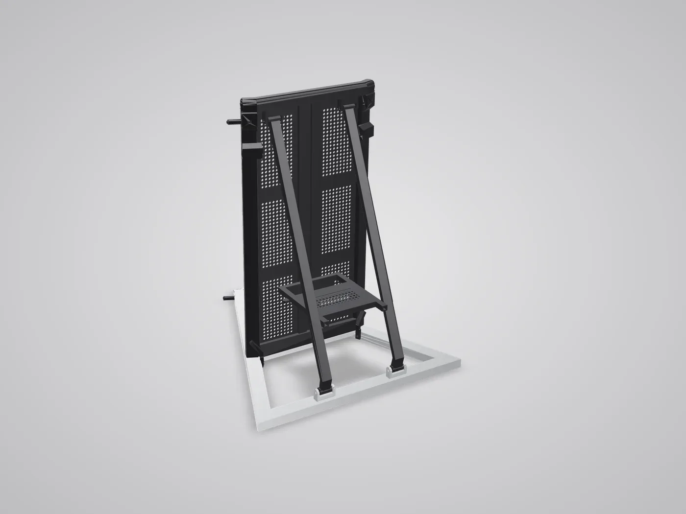 3D view: rear of a negative Fixed Corner 45° with its step