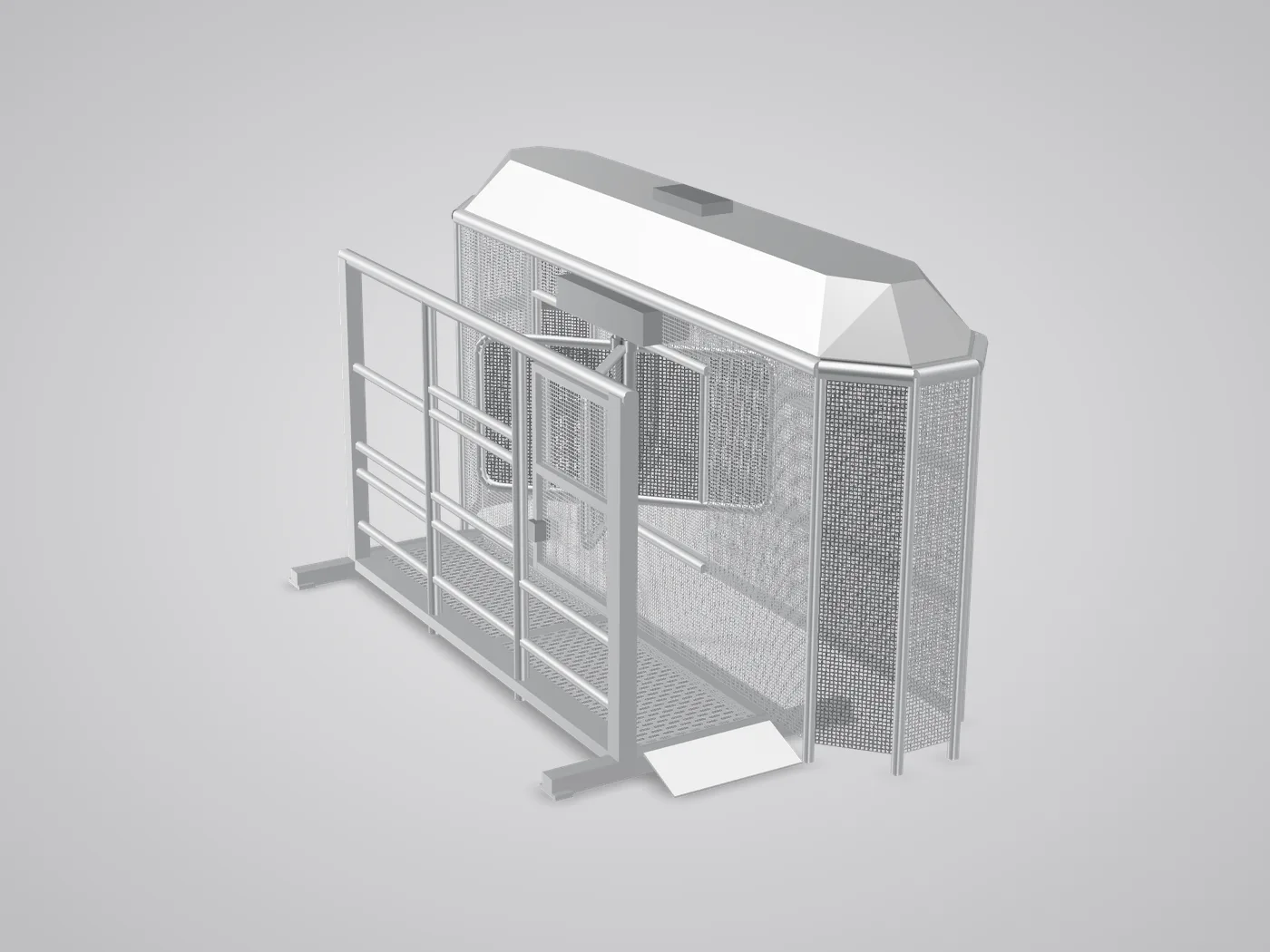 3D view: single Gatekeeper lane with the turnstile turned