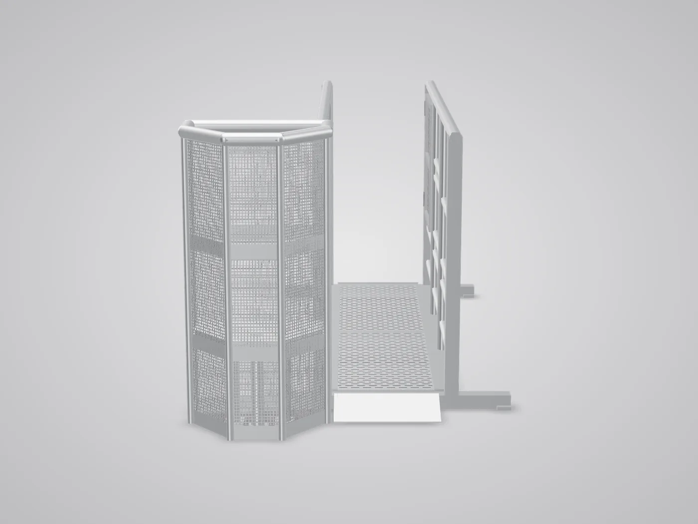 3D view: front of a single Line-up Gate lane with the bumper
