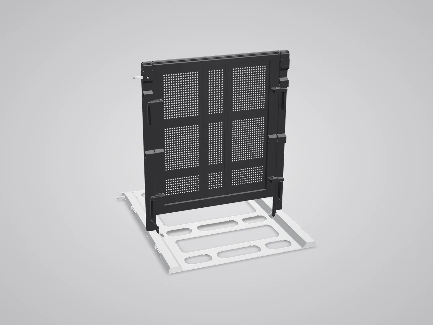 3D view: rear of a Cable Gate with its floor plate