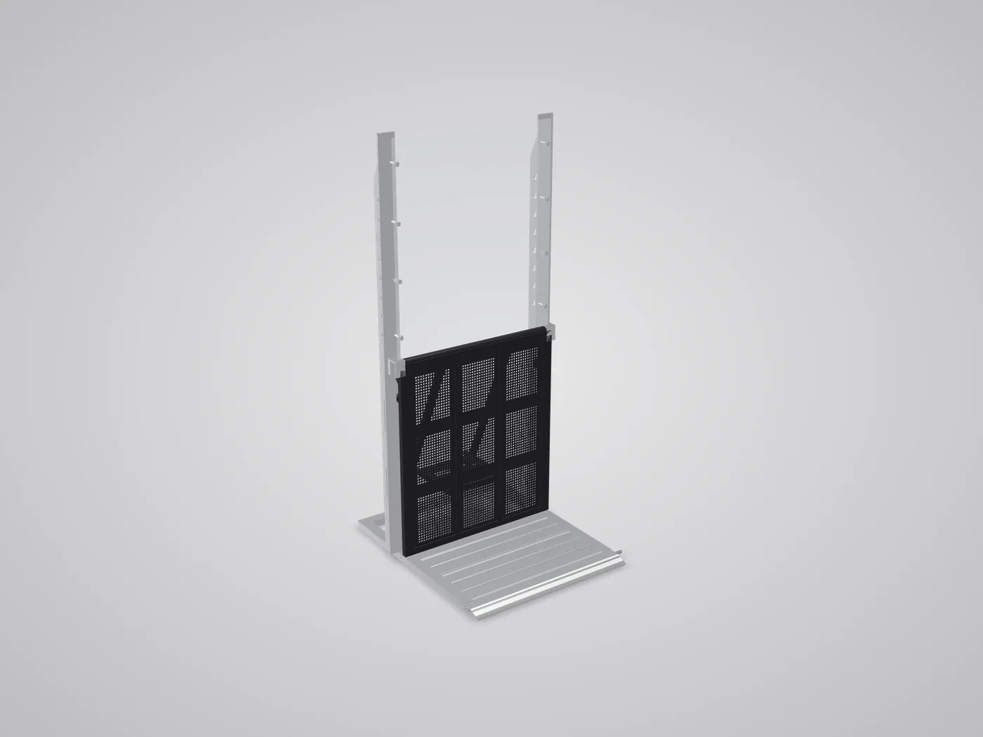 3D view: single Mojo High Fence section with a clear upper panel