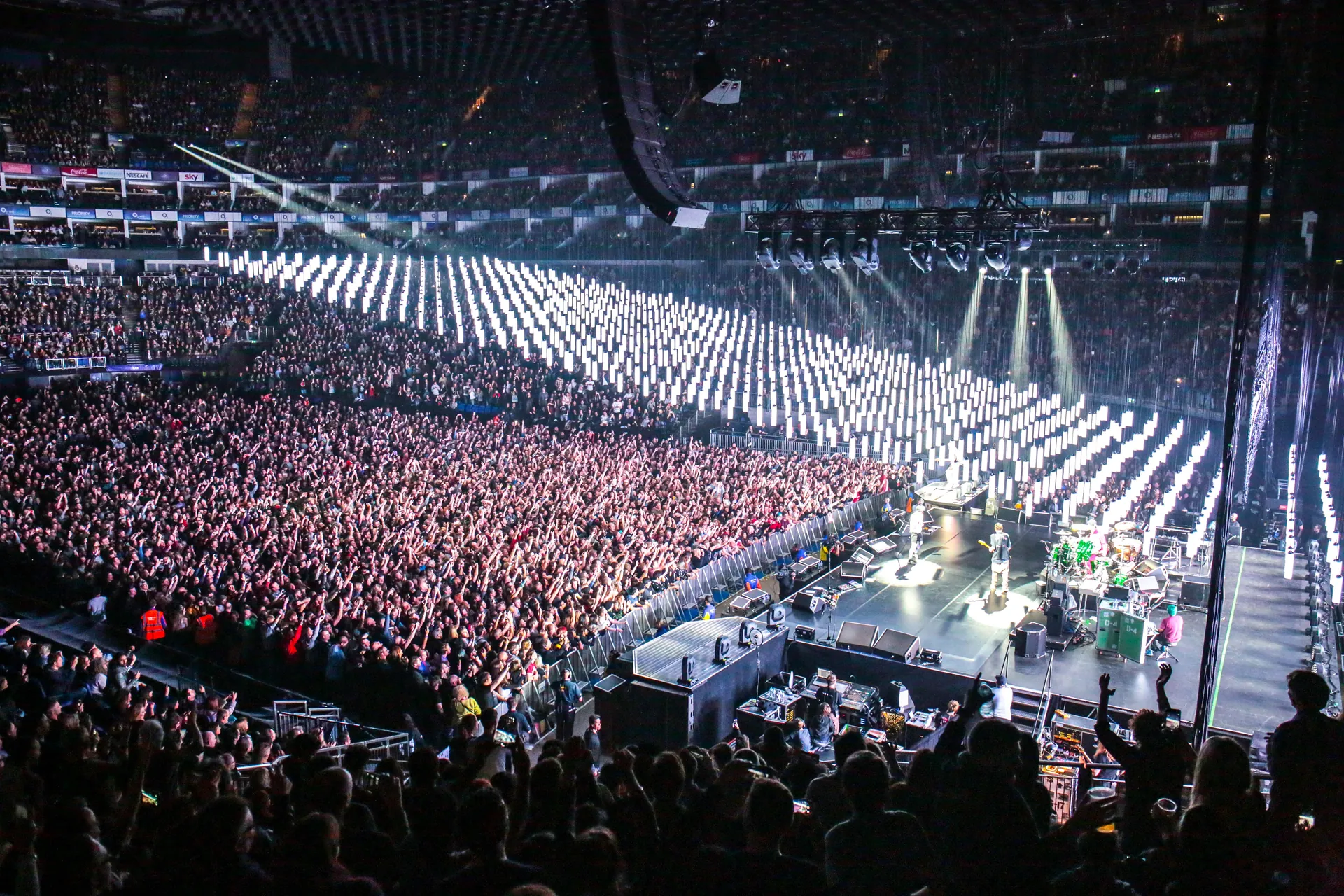 Arena crowd in front of the stage during the Red Hot Chili Peppers' Getaway tour in Europe, 2016
