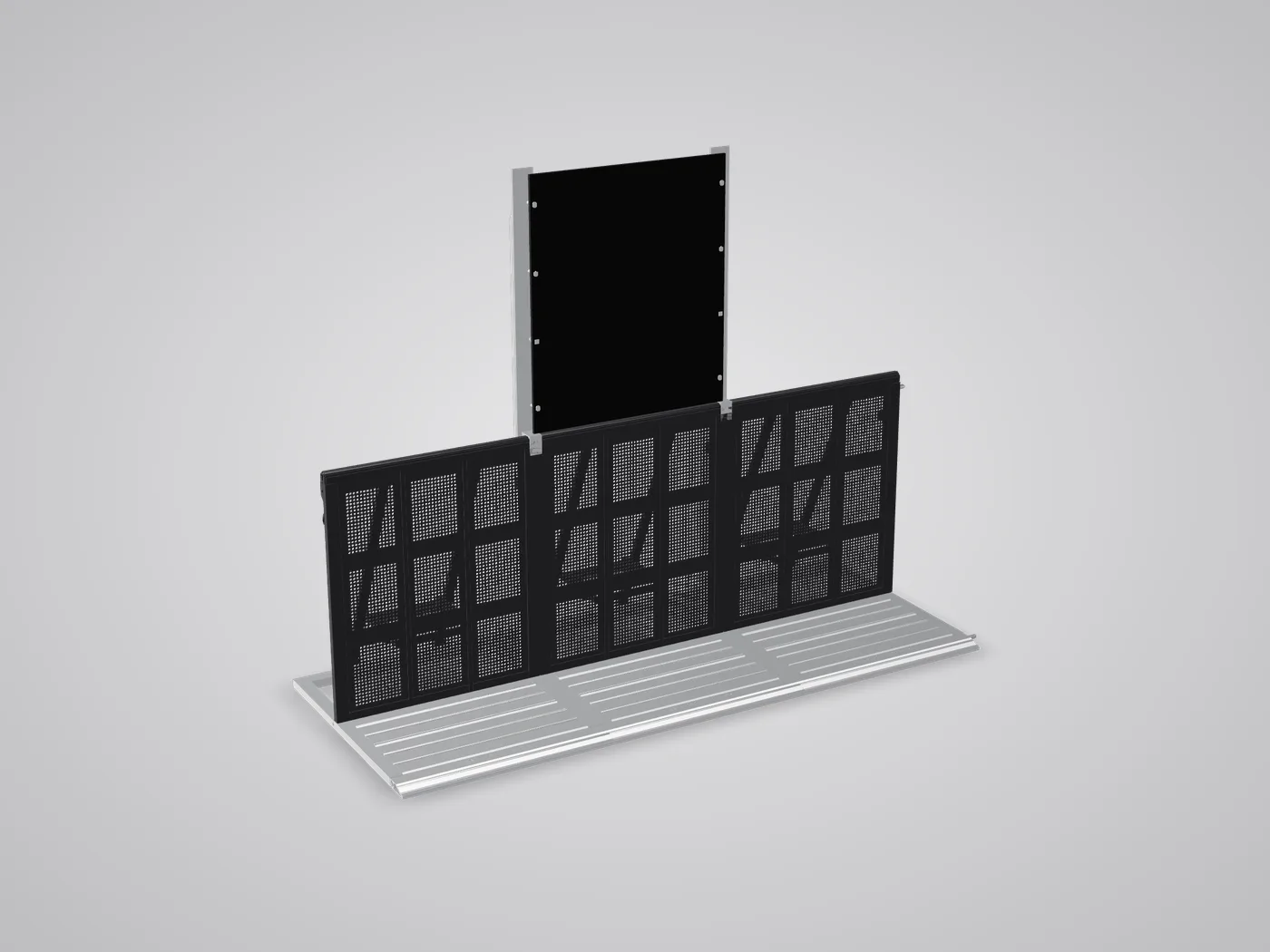 3D view: Mojo Barrier sections with a sight screen panel on top