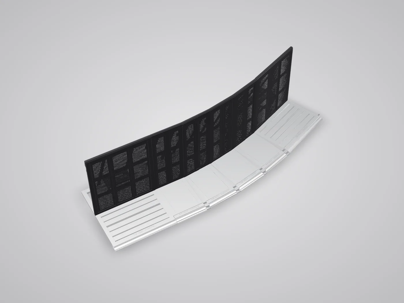 3D view: Mojo Barrier line curved with 5.5° wedges